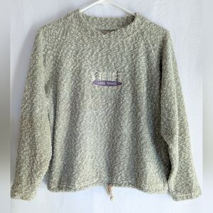 Vintage Savannah Women's Small Cream Crewneck Sweater Hippie Look Lake Tahoe